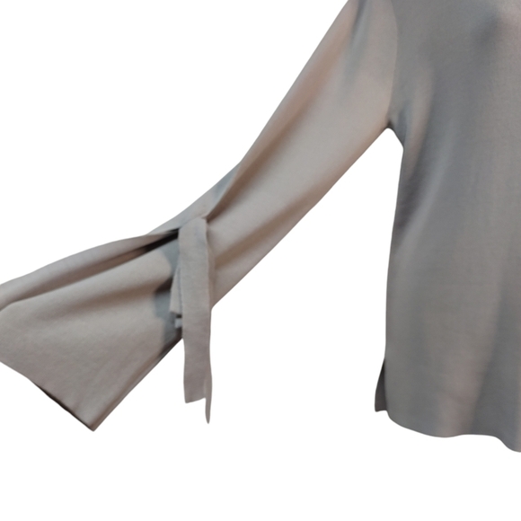 Fate by LFD Sweater Women's Gray Split Tie Sleeve Sweater Sz L NWT - Picture 7 of 10